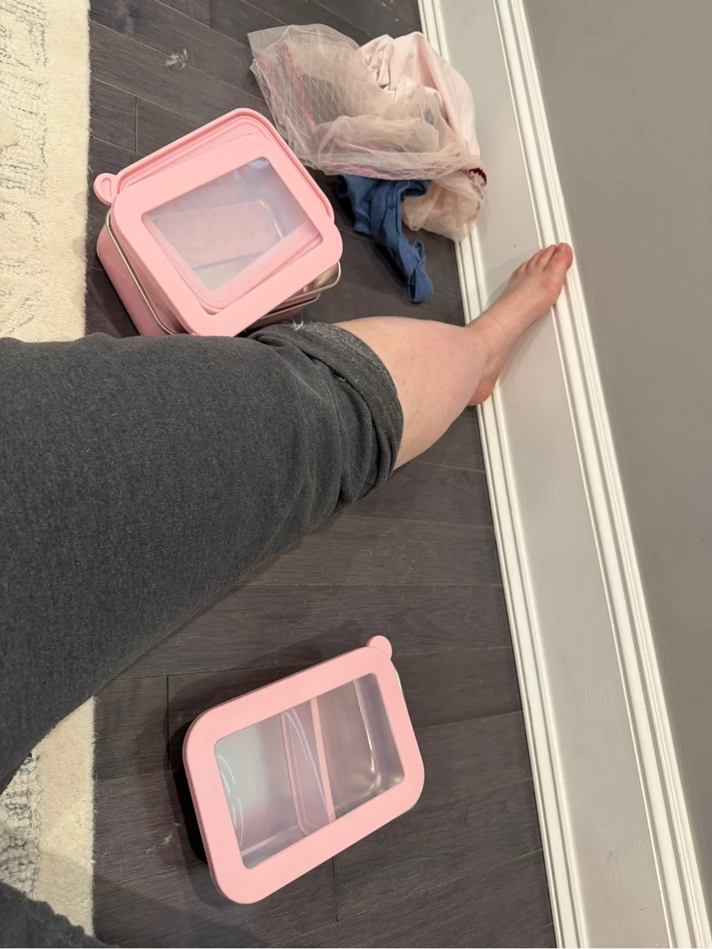 NWOT S'well Pink Divided Meal Prep Container with Clear Lid Metal & Silicone